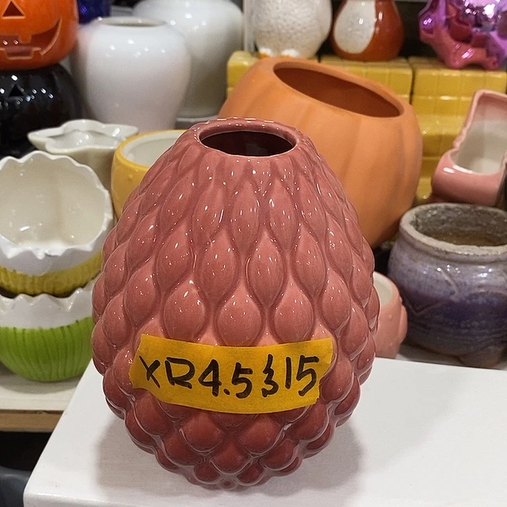 陶盆有孔 瑕疵针孔漏釉介意勿拍外口 4.5外高15