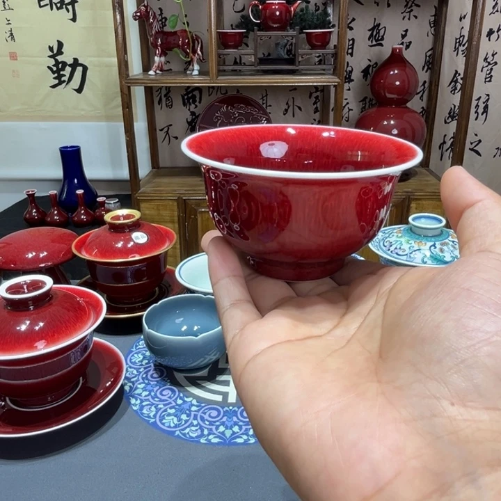 景德镇陶瓷浅行窑压手杯
