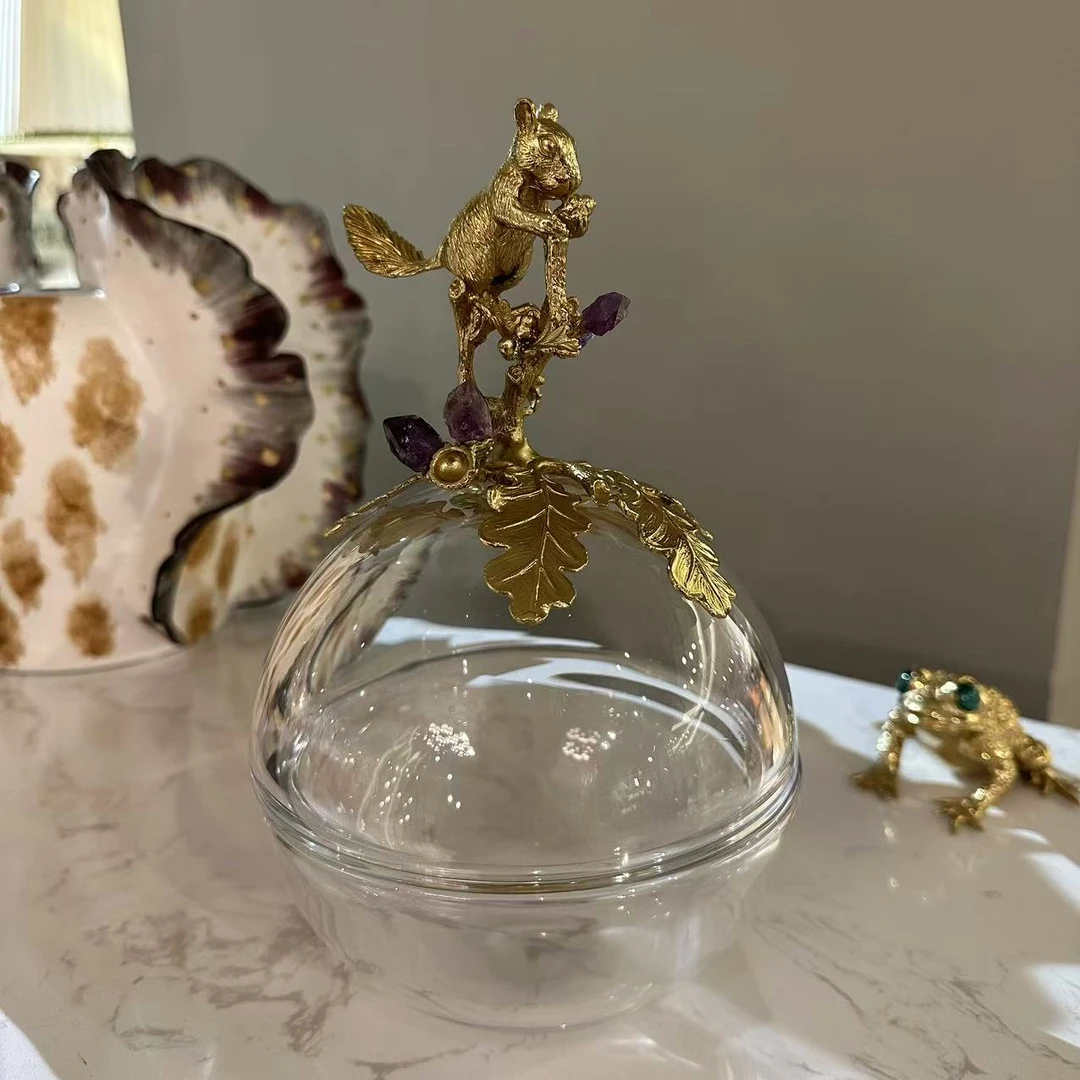 【欧美外单】A420B 黄铜紫水晶松鼠（小）12*12*19