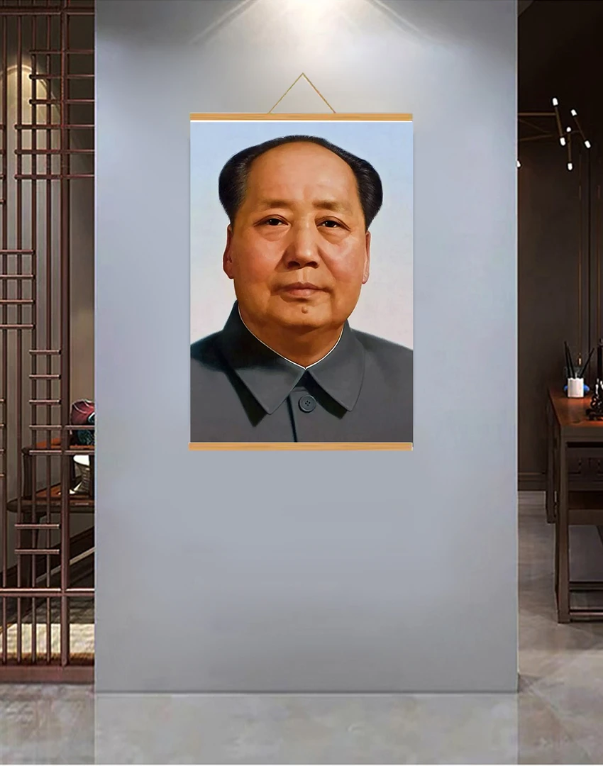 [305东方红]80x120cm现代简约挂轴装饰画办公室家居装饰画