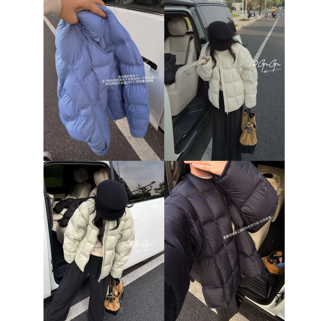 【古古】【特调羽绒】高克重加厚保暖90白鸭绒韩系面包羽绒服 G25507