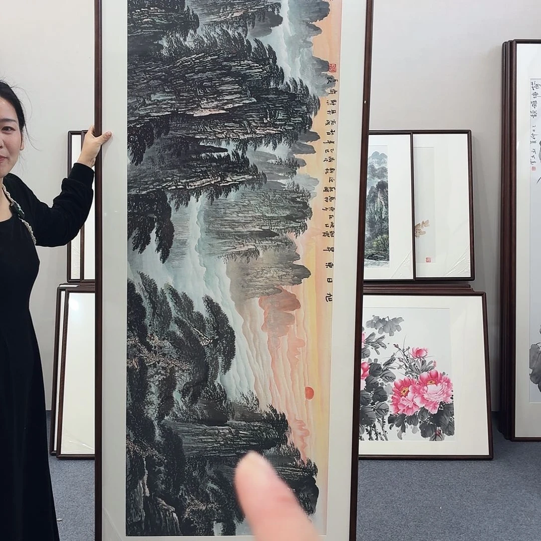 国画手绘作品210-80尺寸