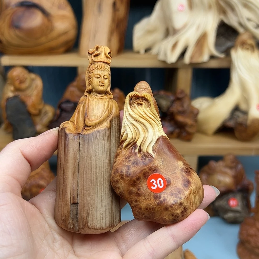 木?*诞柏木摆件手把件