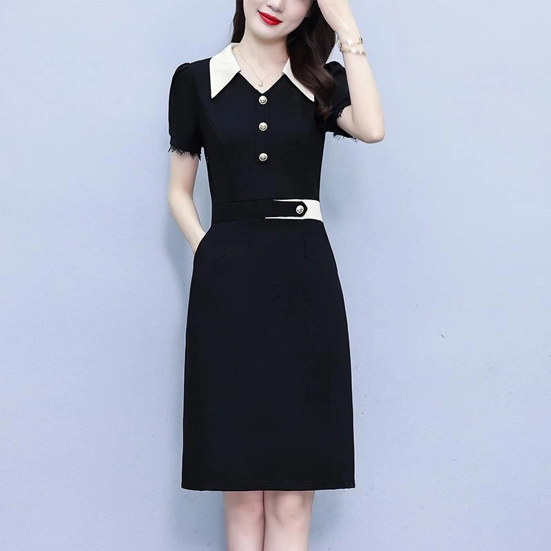 高贵洋气法式连衣裙独特气质收腰显瘦中长款裙子女装2025夏季新款