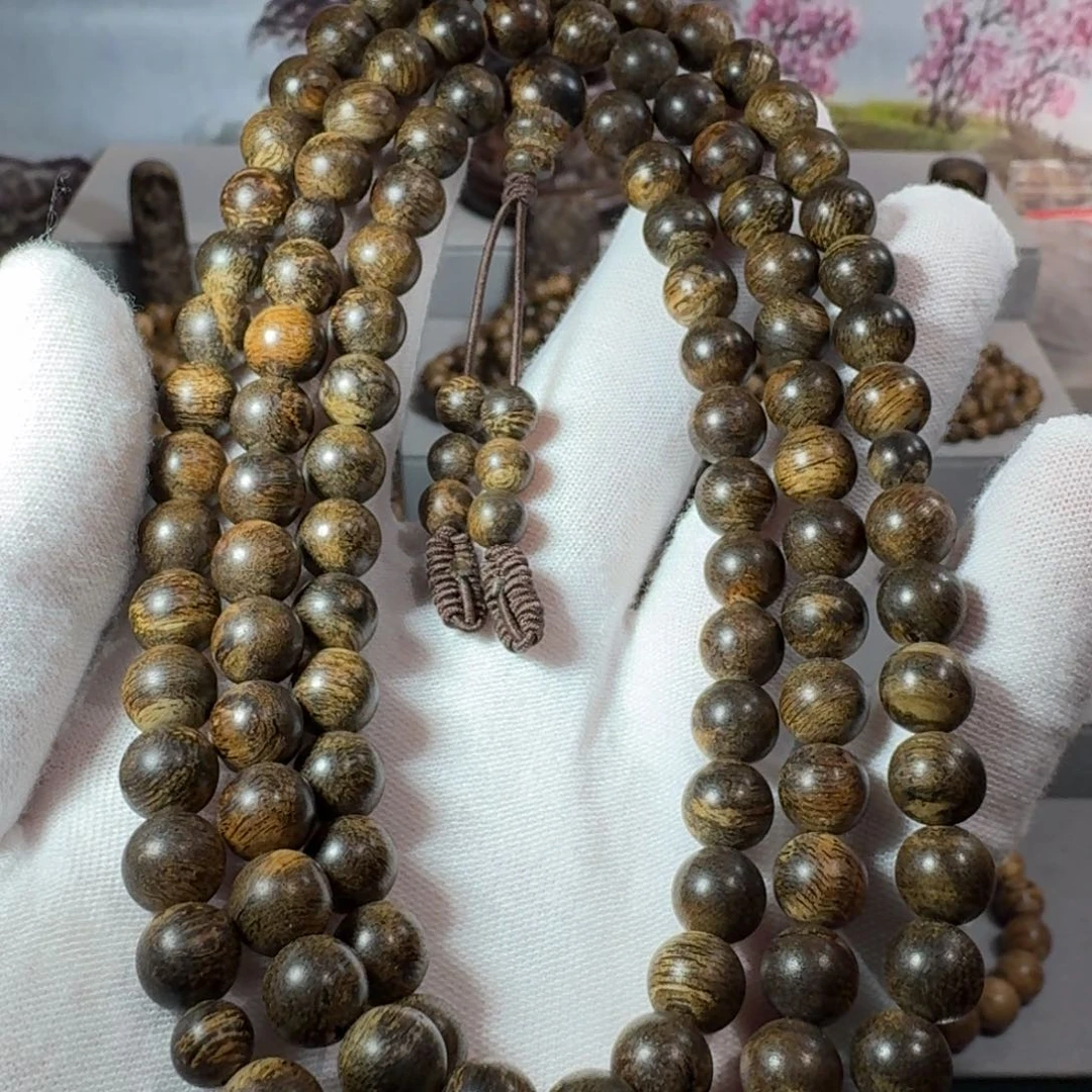 沉香沉香碎屑达拉干0.8沉水念珠35.35克