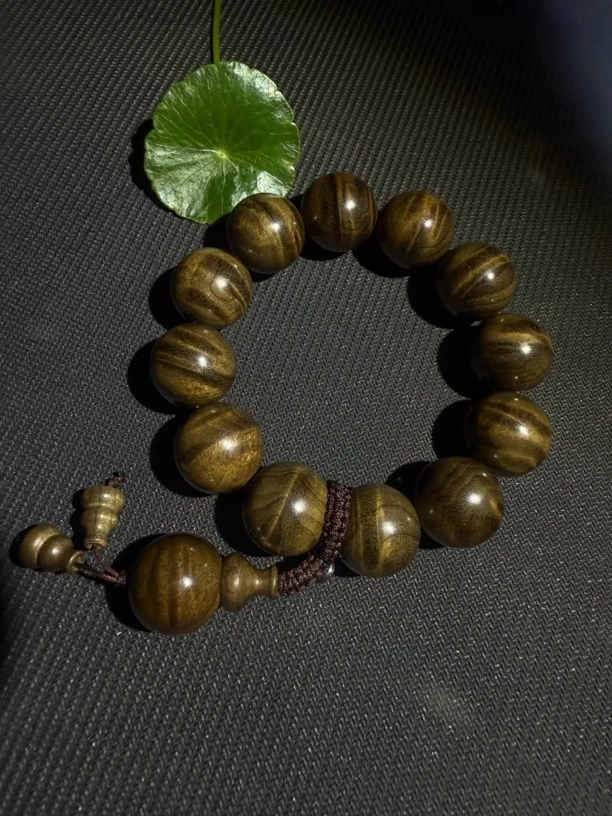 精品阴沉木金丝楠木2.0*13颗文玩手串