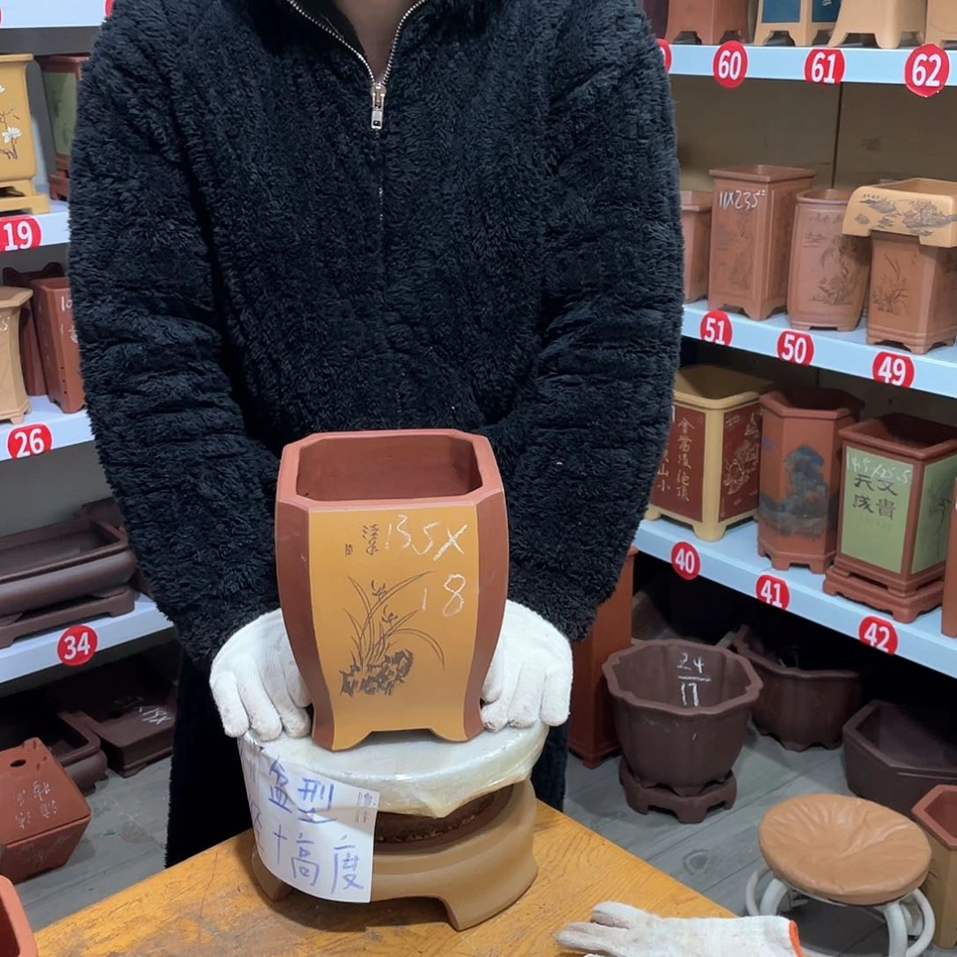 紫砂天心紫砂手工花盆