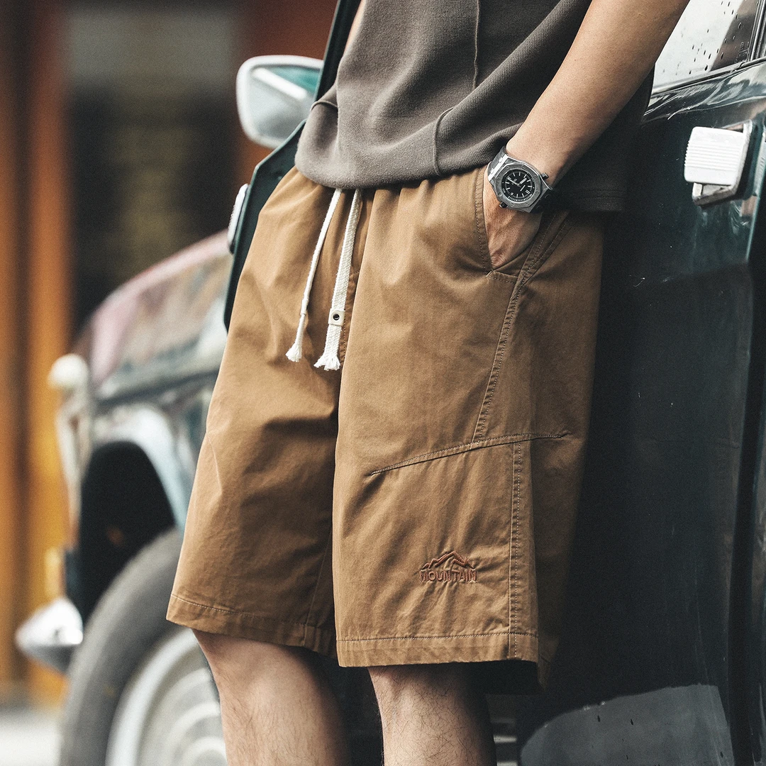 格蓝鹿美式复古户外纯棉休闲短裤男夏季新款重工运动工装五分裤子