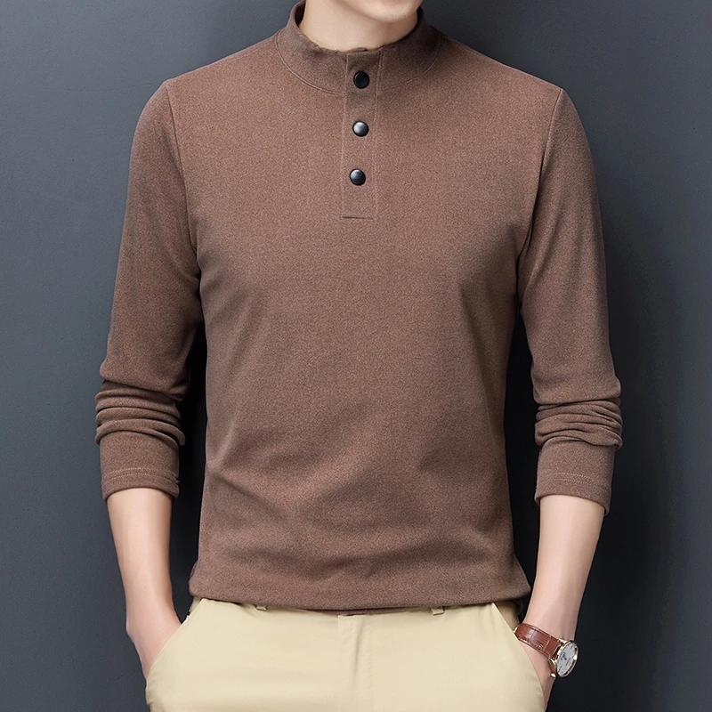 【三扣立领】男士冬季保暖双面绒卫衣，细腻亲肤，可外穿可打底