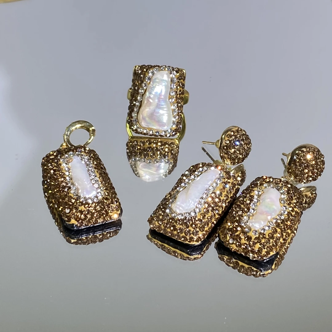 铜合金合成锆石戒指 TTSD 白色时尚女士轻奢百搭戒指套装 2298