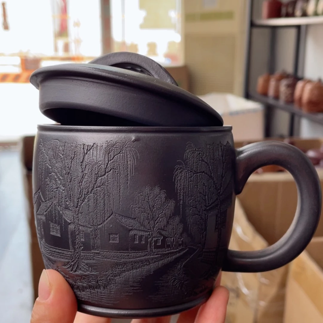 【闪购商品】茶杯紫砂宜兴原矿紫砂盖杯微瑕