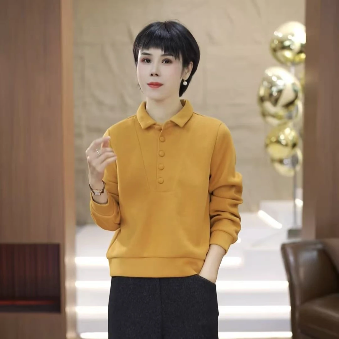 【渲渲推荐】ZY-6766秋冬季休闲时尚分割线翻领小衫