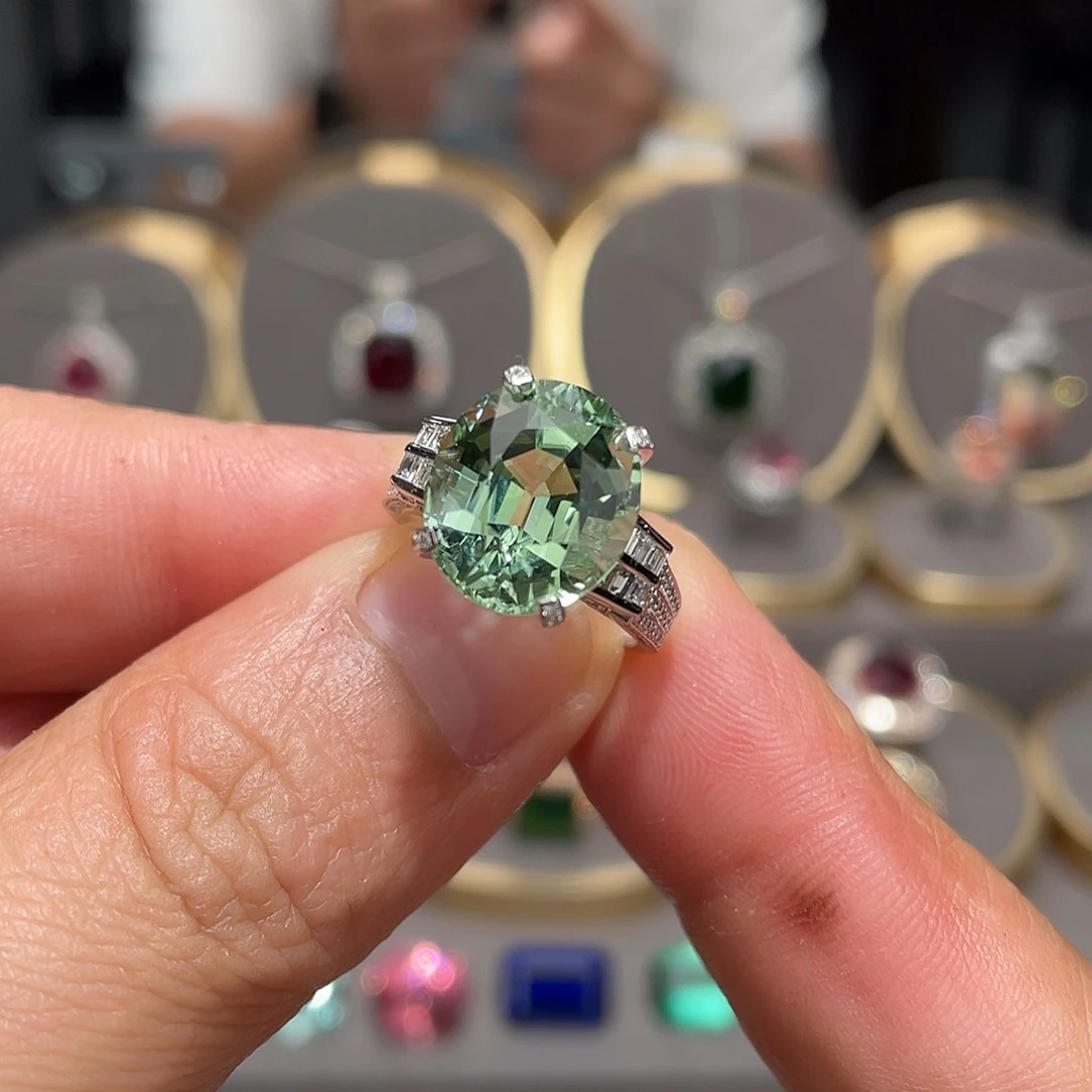 碧玺戒指18K金镶嵌8.3ct