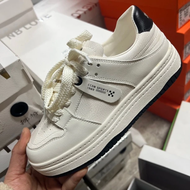 9063-2 真皮小白鞋新款夏季厚底增高ins潮酷网红超火软底休闲K1