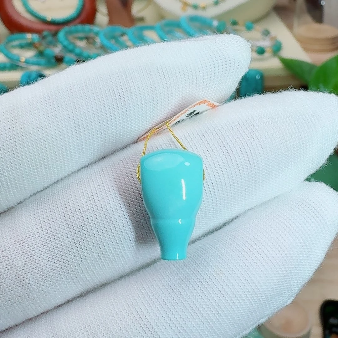 绿松石未镶嵌珠宝奇石天空蓝三通