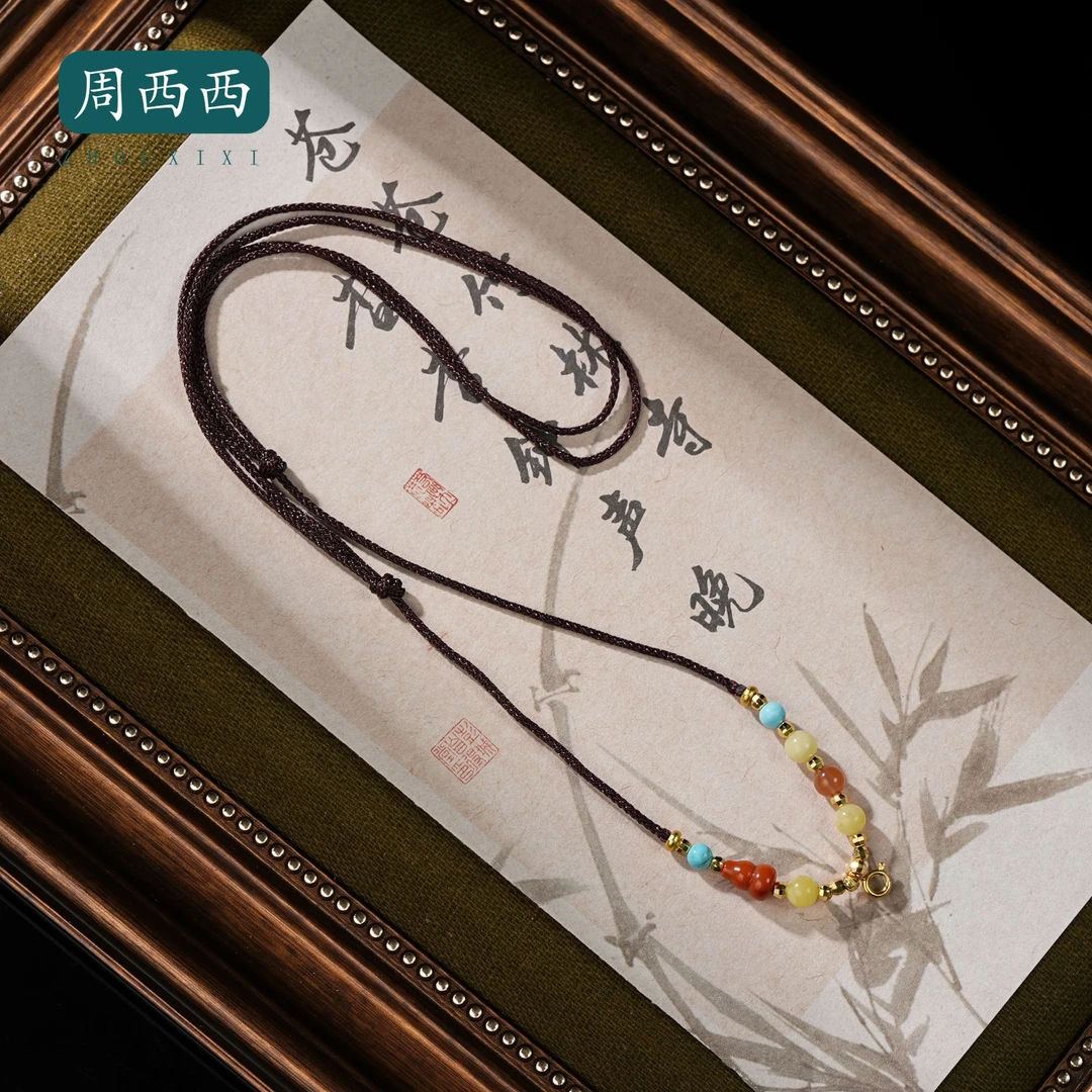周西西精美珠宝南红葫芦万能项链5mm百搭编织款多样性发货18990