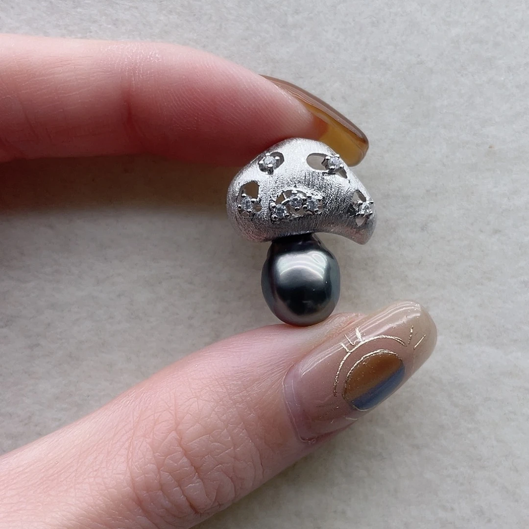 海水珍珠吊坠78银S925镶嵌