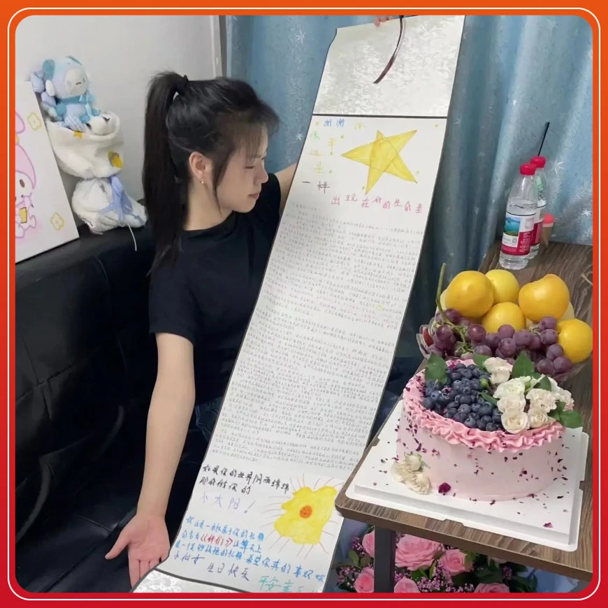 手写信纸誓言1米材料包送生日礼物信情书diy超长朋友男女表白卷轴