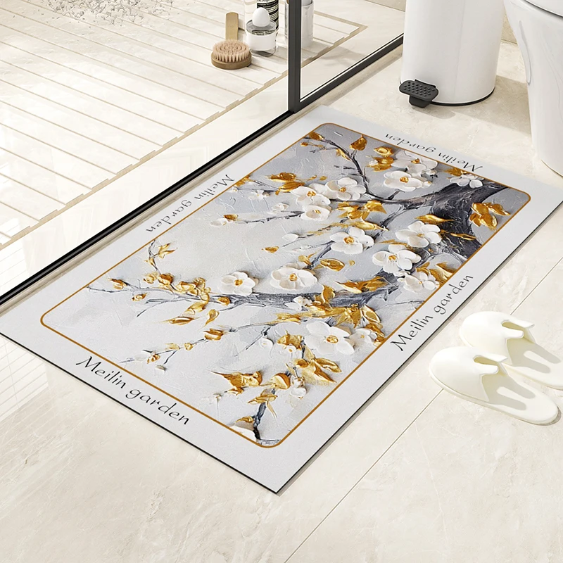 浴室硅藻泥洗澡吸水中式卫浴垫卫生间厕所洗手池地垫速干防滑脚垫