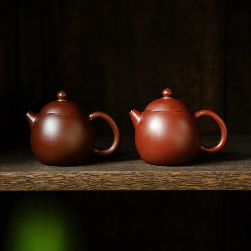 德白纯手工紫砂壶老紫泥小容量龙蛋壶家用功夫茶具泡茶壶明针工艺