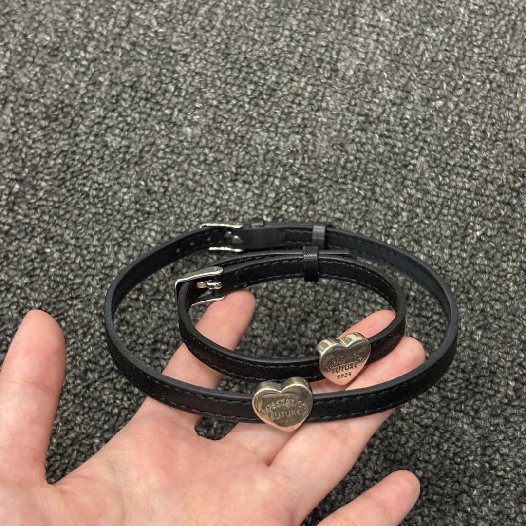 非金属皮质项链 LULU 时尚套装真皮项链手链套组8014