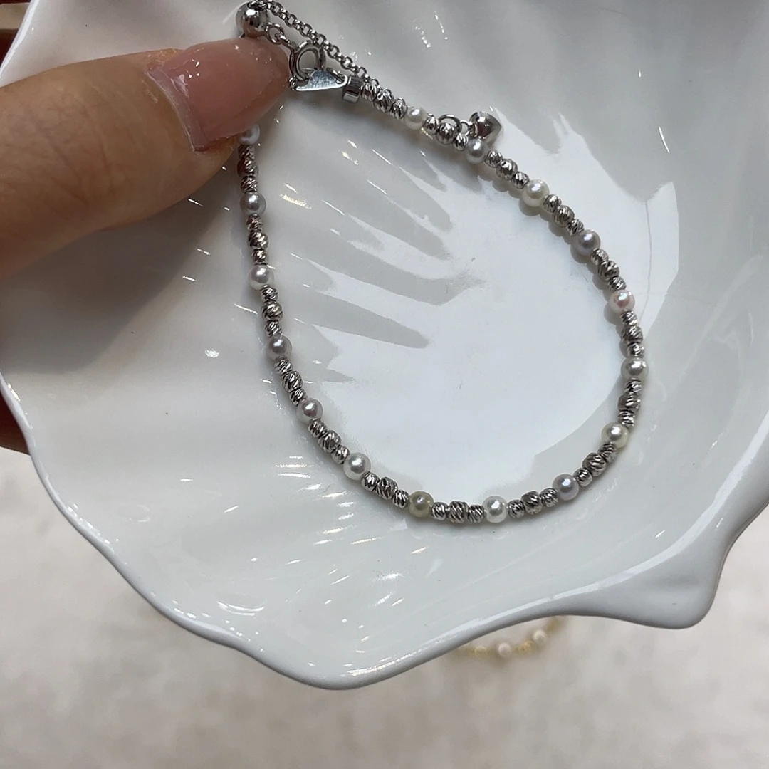 海水珍珠手绳银S925镶嵌