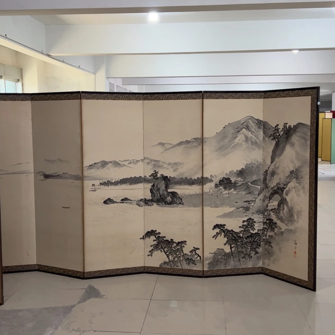 绘画屏风框画茶空间设计