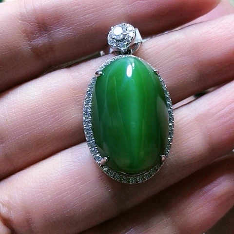 和田玉戒指银S925镶嵌