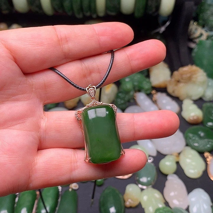 和田玉银S925镶嵌颈饰梦