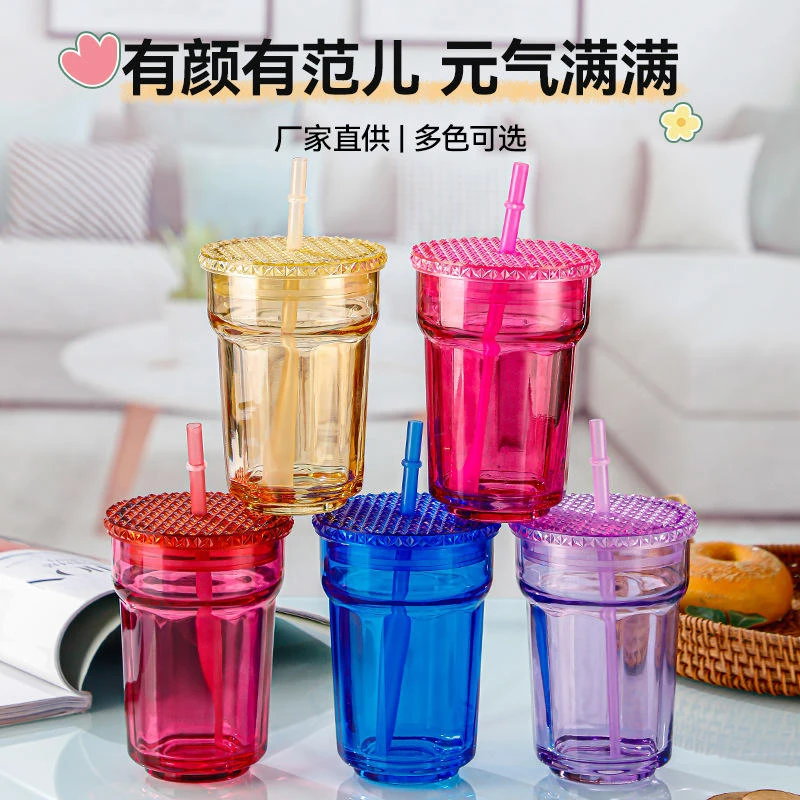 水杯高颜值网红吸管杯女士大容量吸管保温杯可爱便携保温杯