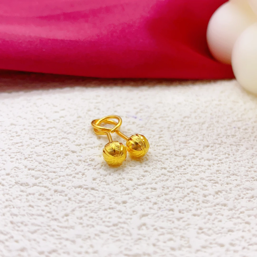 【木韵阁】足金999 黄金5G南瓜耳钩时尚百搭精美大气  1.43