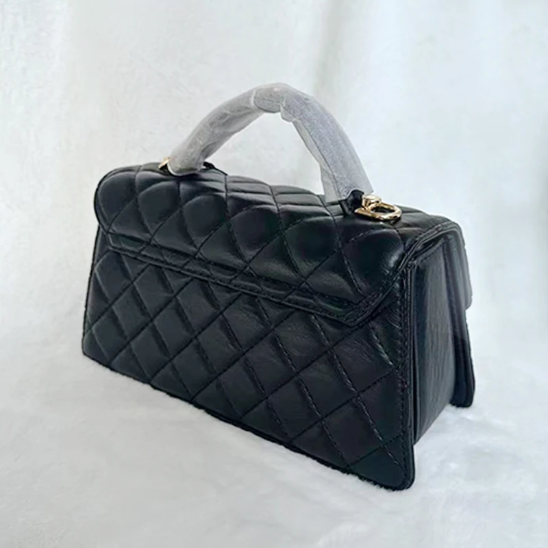 CHENG FENG 2025新款 菱格绣线手提梯形包25806黑色（配礼盒）