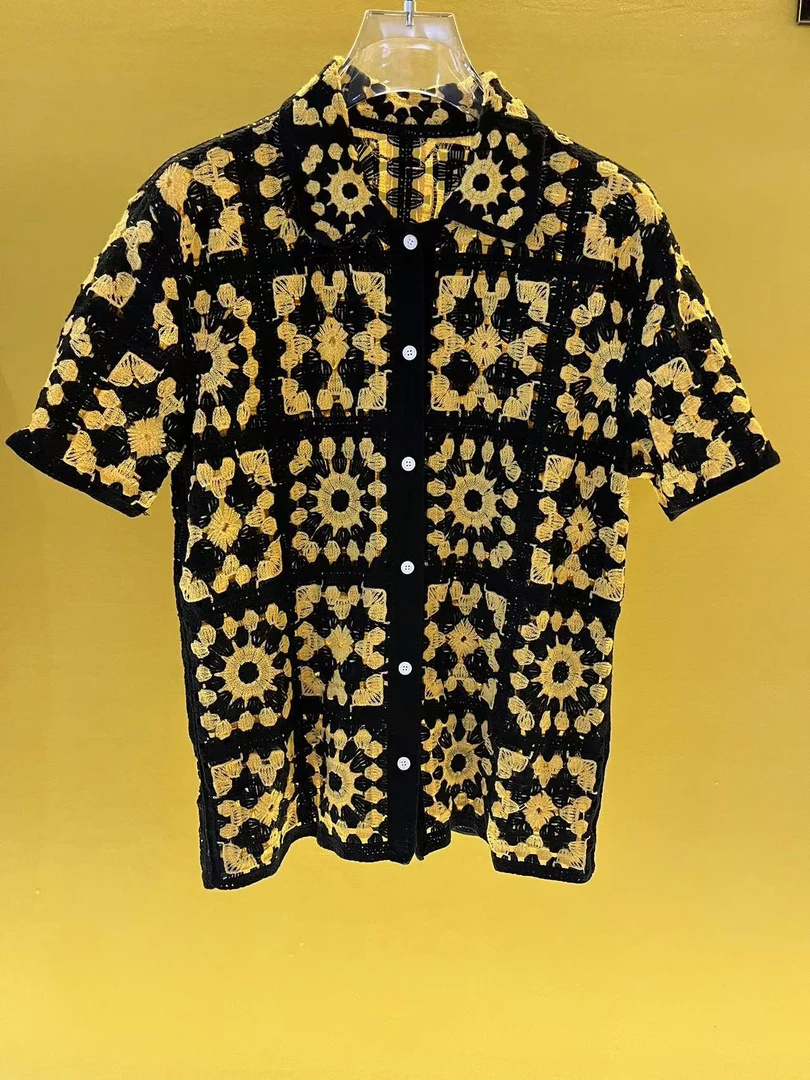 【米姐Umi】T新款镂空设计师男女同款潮流休闲时尚PoLo短袖P034