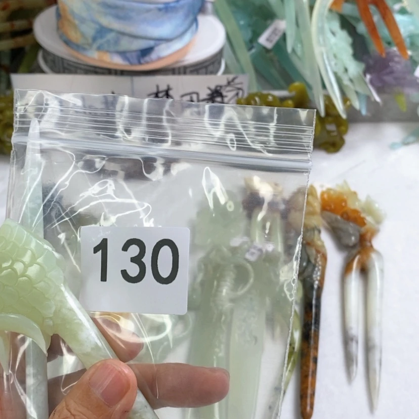 【闪购商品】岫玉发饰未镶嵌惜*