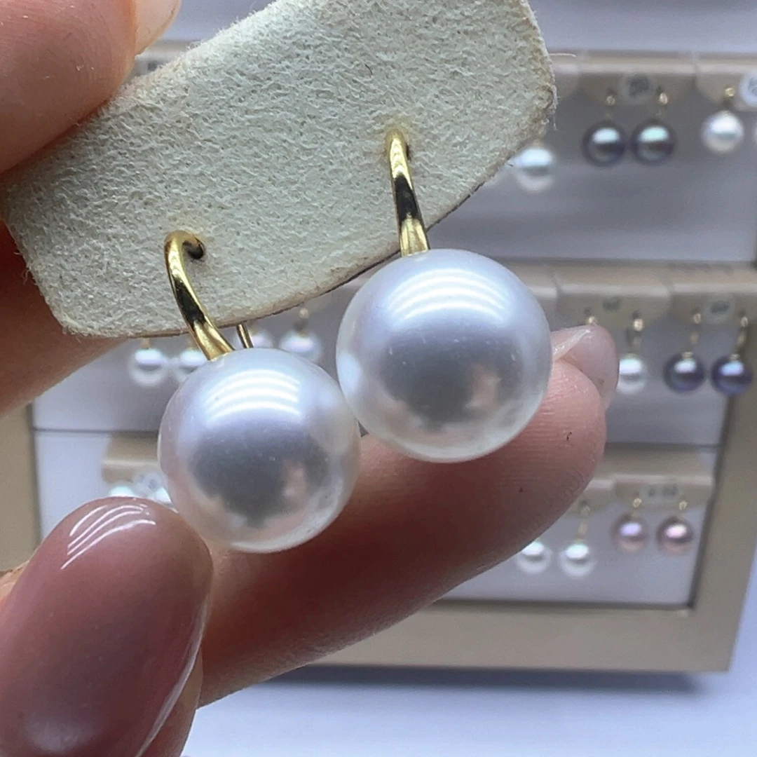银S925镶嵌淡水珍珠耳饰