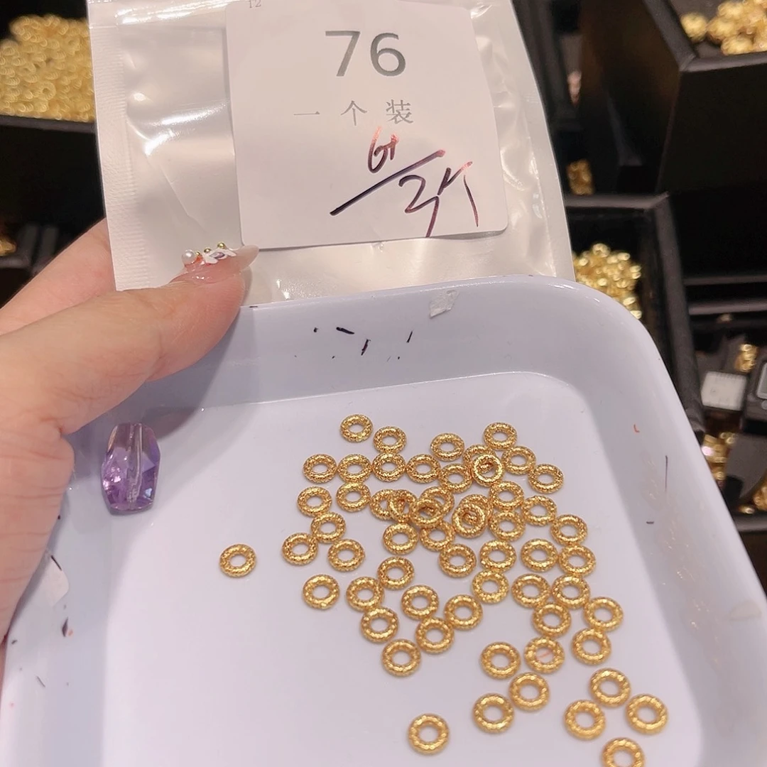 紫晶珠宝半成品银S925镀金镶嵌76