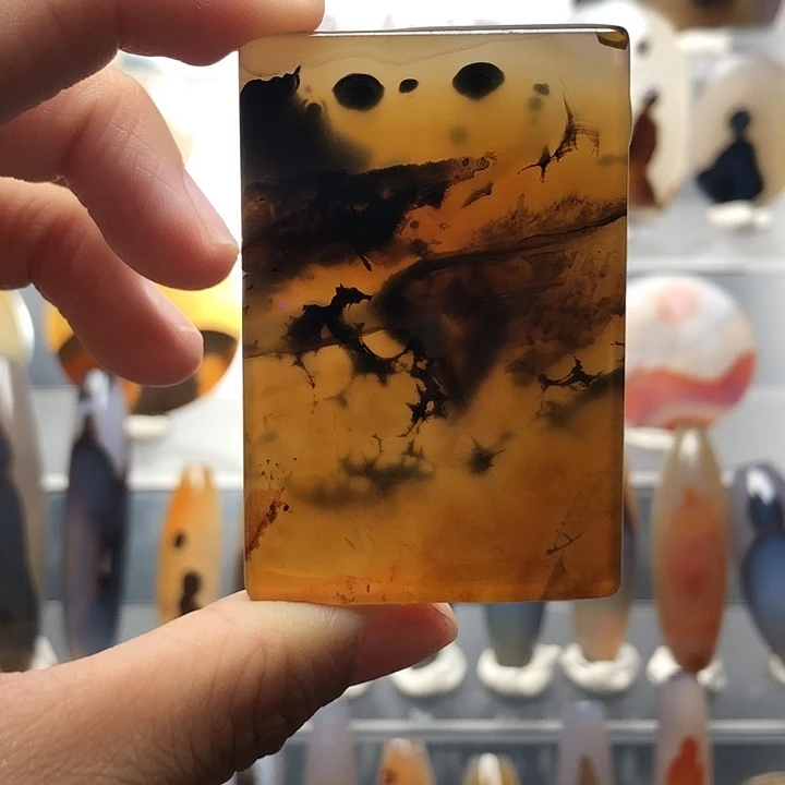玛瑙/玉髓银S925镀金镶嵌珠宝半成品79