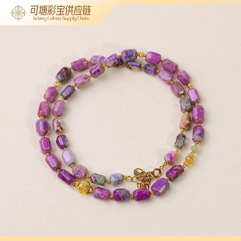 南非舒俱来 18K金 S级果酱春彩 舒俱来刻面项链/多样性发一件