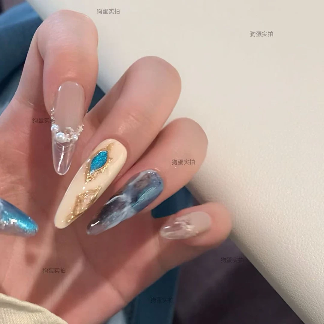 Q292现【山呼海啸·狗蛋儿】纯手工穿戴甲七仔摇美甲