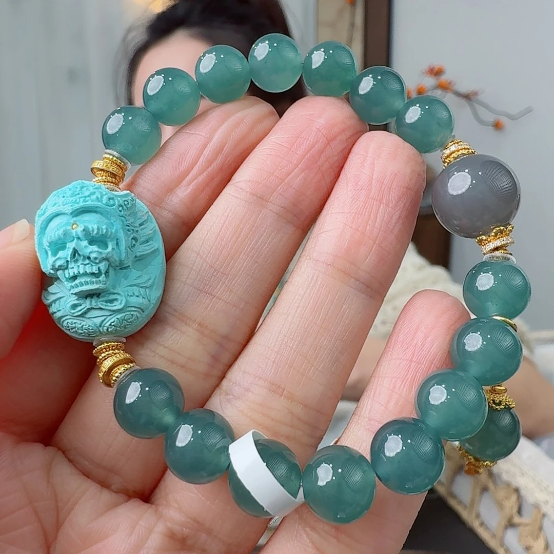 绿松石18K金镶嵌珠宝奇石