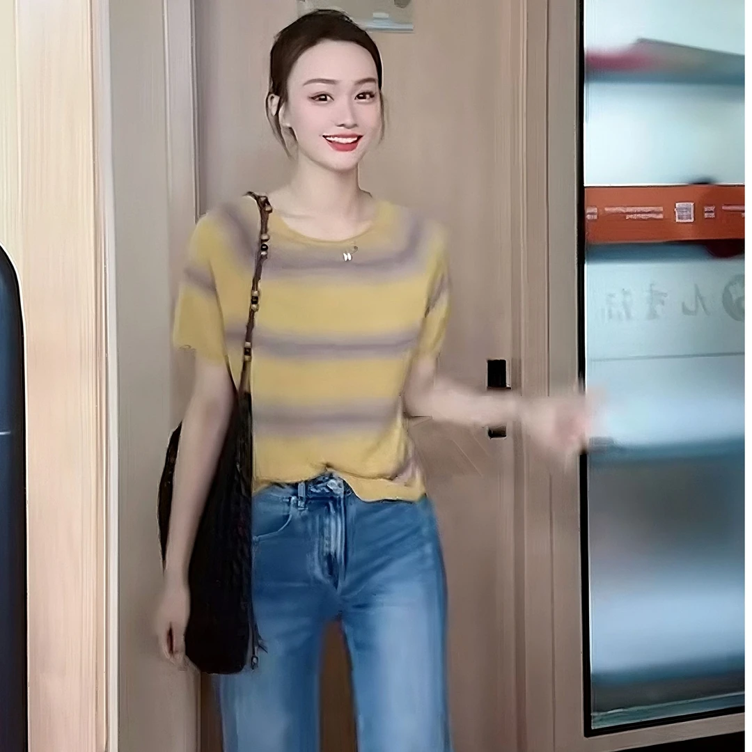 【英琪6-7】（301-400）夏季桑蚕丝天丝新款宽松时尚百搭显瘦上衣