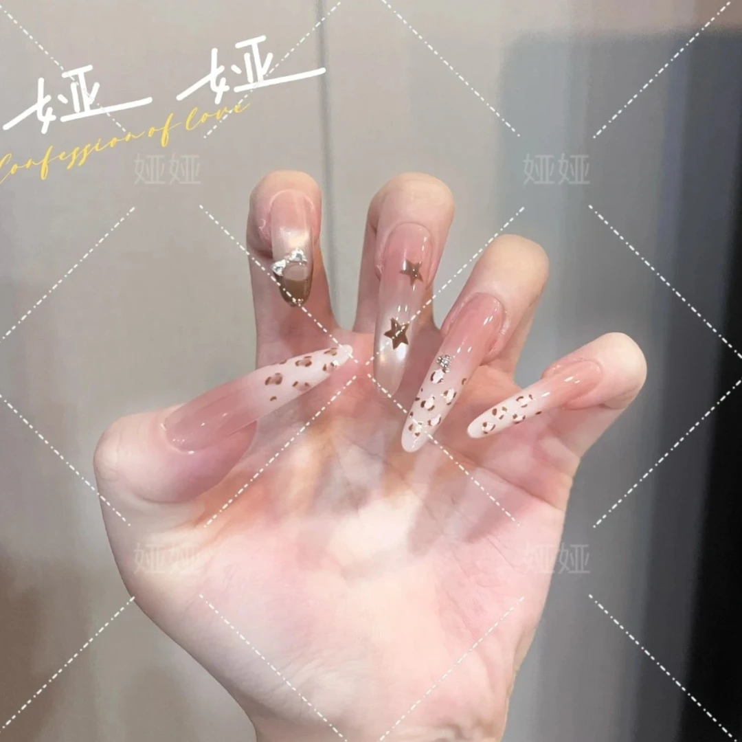 【温柔奶豹】高级轻奢纯欲猫眼纯手工穿戴甲显白软甲美甲贴10片