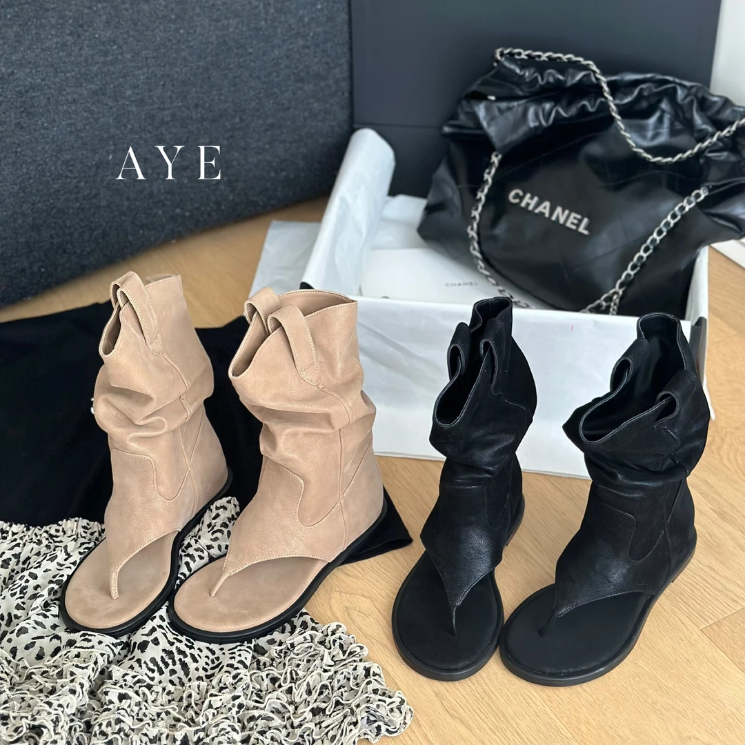 【AYE】25SS｜时髦复古夹脚堆堆中筒靴