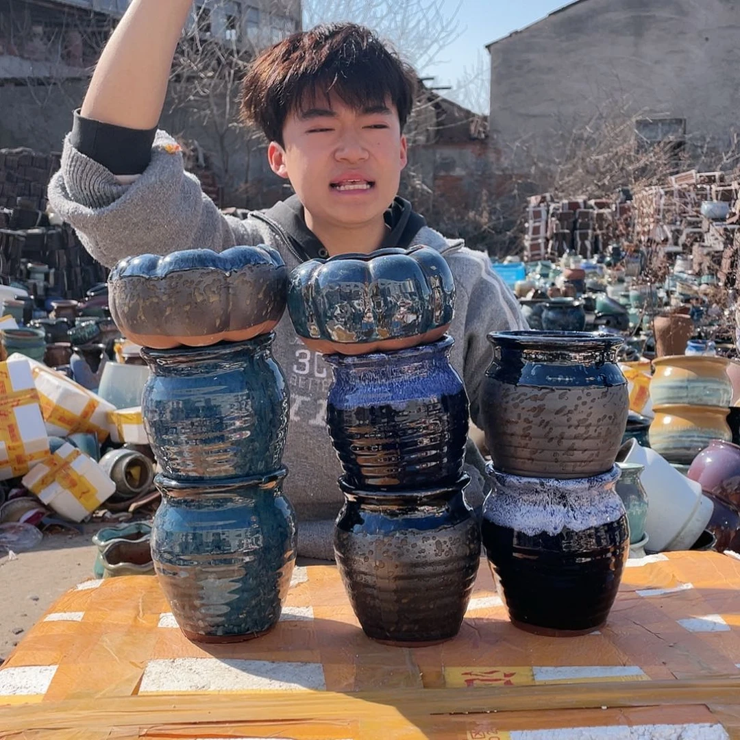 宜兴紫砂粗陶花盆