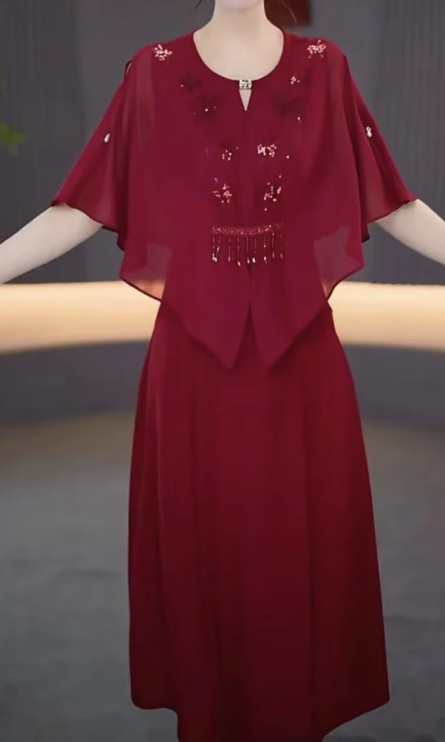 【连衣裙】2588夏季穿搭新中式时尚大气收腰修身显气质连衣裙