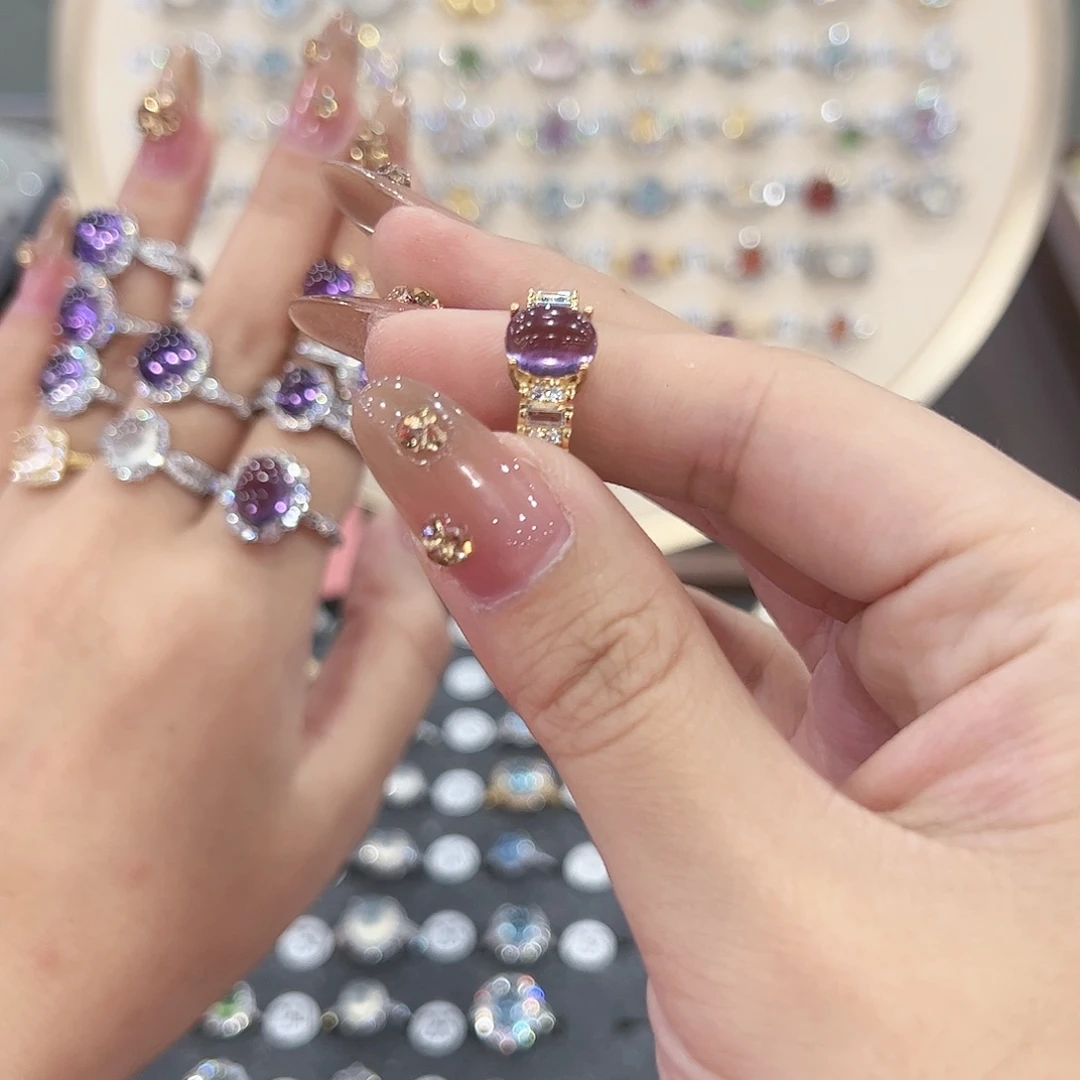 蛇纹石玉戒指银S925镶嵌村**树