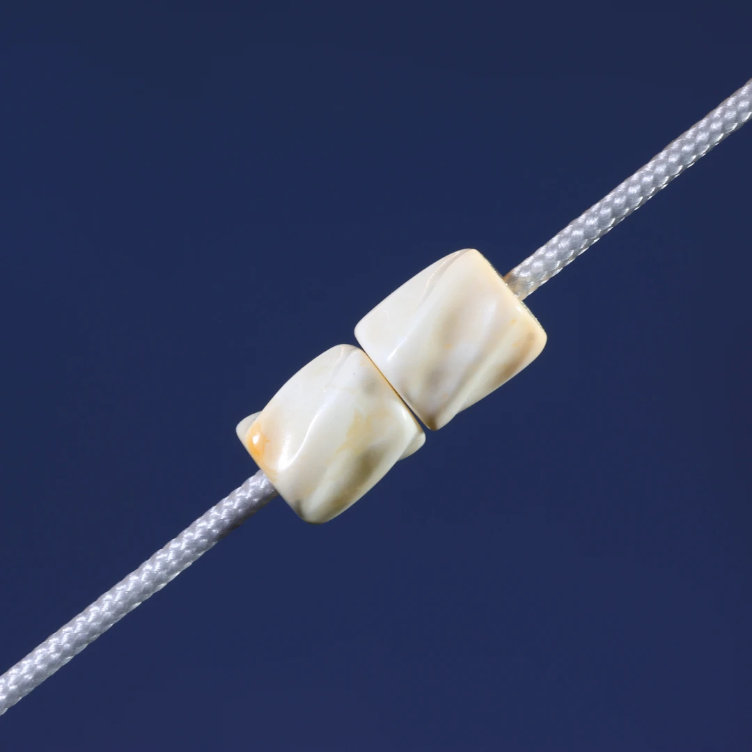 6m蜜蜡对珠雕刻扭扭珠直切瓷白蜡满蜡沁色弟子珠腰珠蜜蜡配饰D92