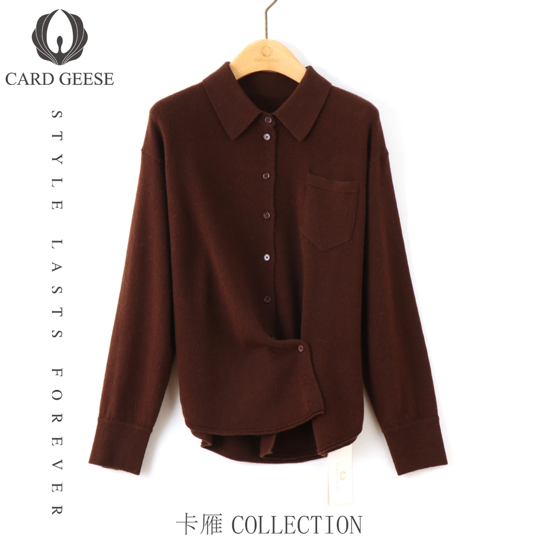 Card&Geese/卡雁Polo领阔版纽扣针织开衫上衣MYJ-25M1091-31179