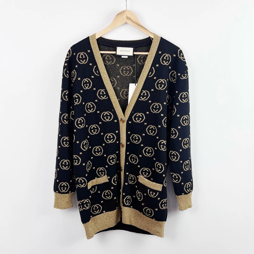 全新未使用 GUCCI/古驰 S码满印长针织开衫 全新 lm3182