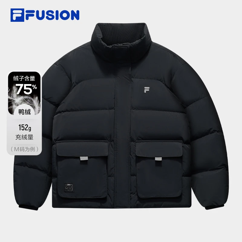 【2025冬新款】FUSION潮牌情侣款立领羽绒服T11W543906F